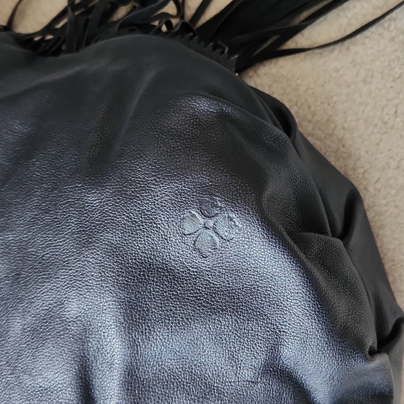 PATRICIA NASH Navy Blue Leather Fringe Shoulder Bag - Picture 3 of 16